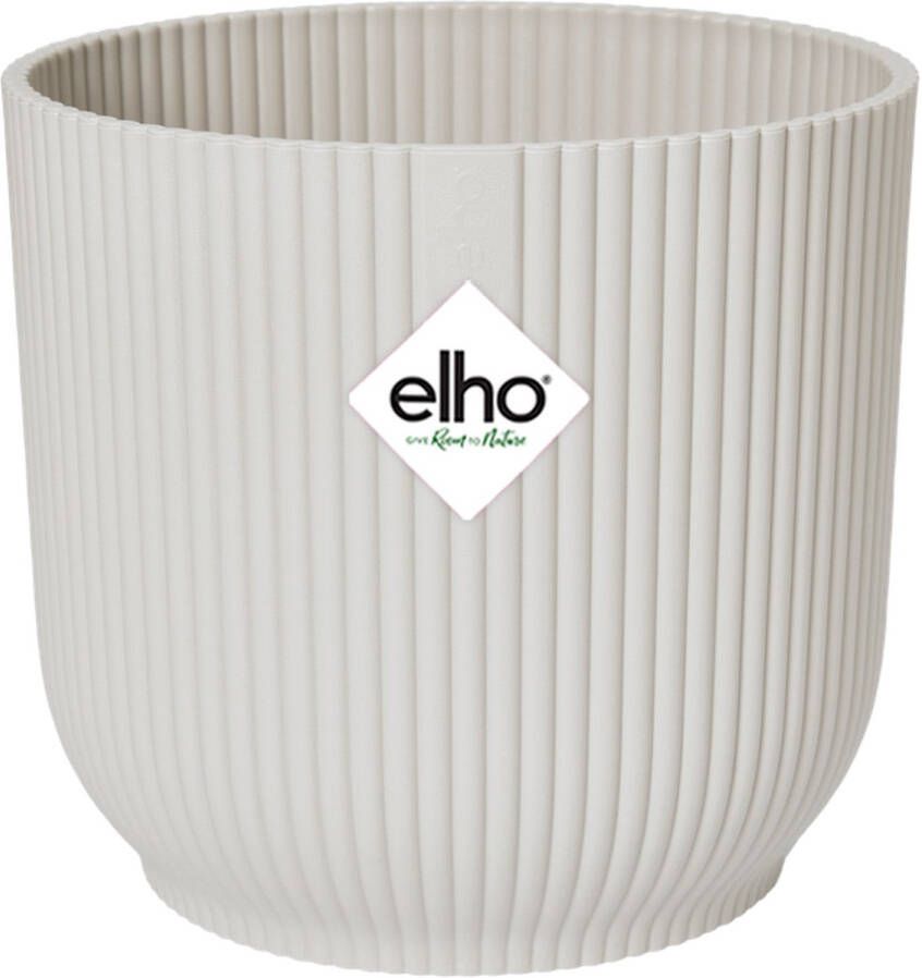 Elho Vibes Fold Rond Wielen 35 bloempot voor binnen 100% gerecycled plastic Ø 34.9 x H 32.4 cm Wit Zijdewit