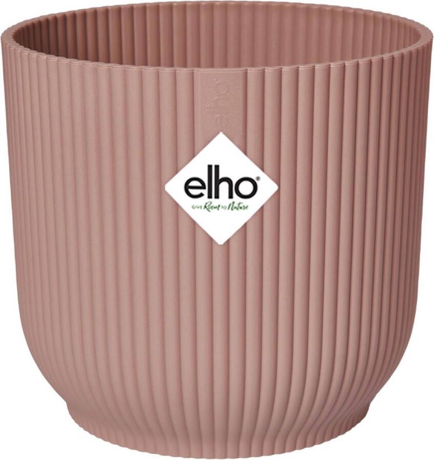 Elho Vibes Fold Rond Wielen 35 bloempot voor binnen 100% gerecycled plastic Ø 34.9 x H 32.4 cm Roze Delicaat Roze