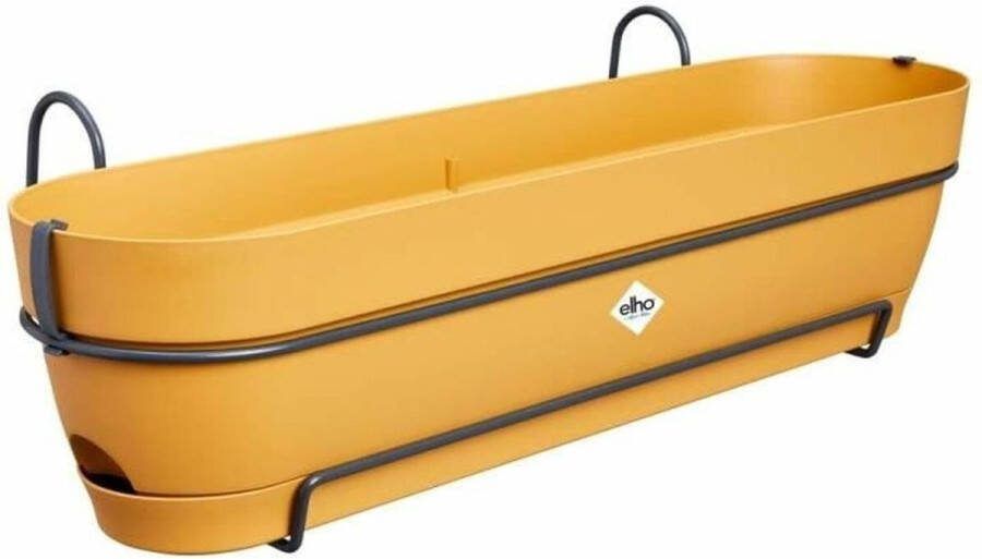 Elho Vibia Campana Balkonbak Allin1 70 Plantenbak voor Balkon Ø 70.4 x H 17.7 cm Honinggeel