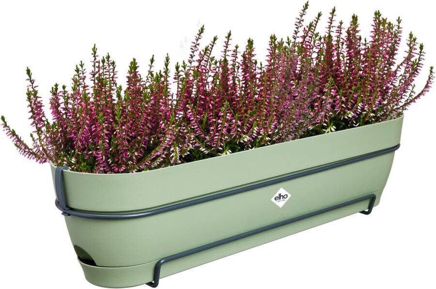 Elho Vibia Campana Balkonbak Allin1 70 Plantenbak voor Balkon Ø 70.4 x H 17.7 cm Pistachegroen