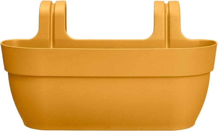 Elho Vibia Campana Easy Hanger L 46 Balkonbak met Ophanghaken 100% Gerecycled Plastic Ø 46.0 x H 26.5 cm Honinggeel