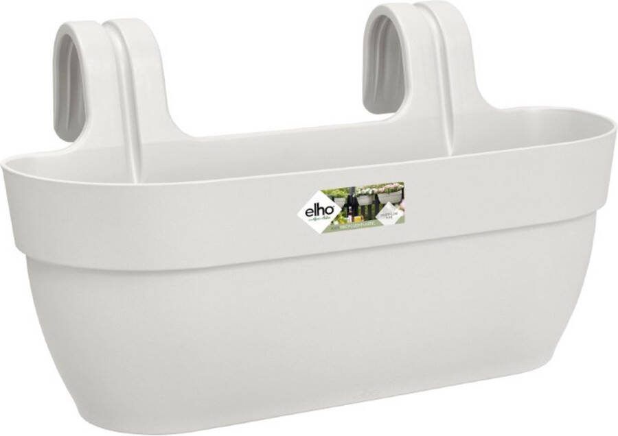 Elho Vibia Campana Easy Hanger L 46 Balkonbak met Ophanghaken 100% Gerecycled Plastic Ø 46.0 x H 26.5 cm Zijdewit