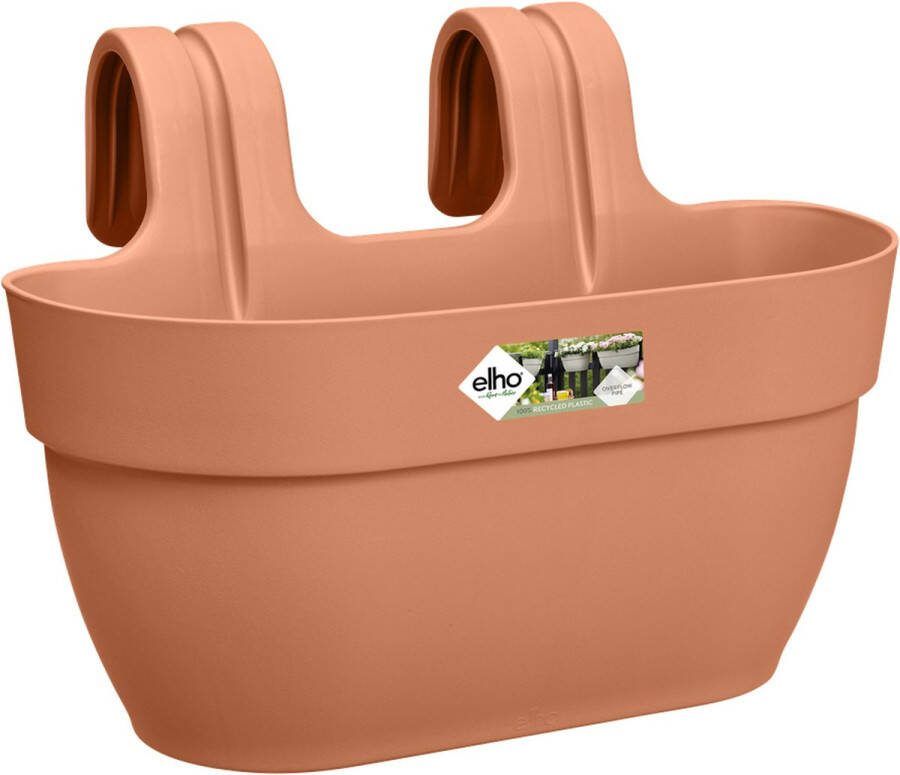 Elho Vibia Campana Easy Hanger M 36 Balkonbak met Ophanghaken 100% Gerecycled Plastic Ø 36.0 x H 26.5 cm Terra
