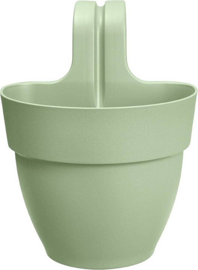 Elho Vibia Campana Easy Hanger S 21 Balkonbak met Ophanghaken 100% Gerecycled Plastic Ø 20.5 x H 26.5 cm Pistachegroen