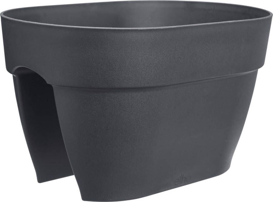 Elho Vibia Campana Flower Bridge 40 Plantenbak voor Balkon Railing 100% Gerecycled Plastic Ø 39.0 x H 22.0 cm Antraciet