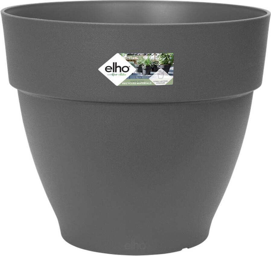 Elho Vibia Campana Rond 20 Bloempot voor Buiten Ø 19.5 x H 16.8 cm Zwart Antraciet