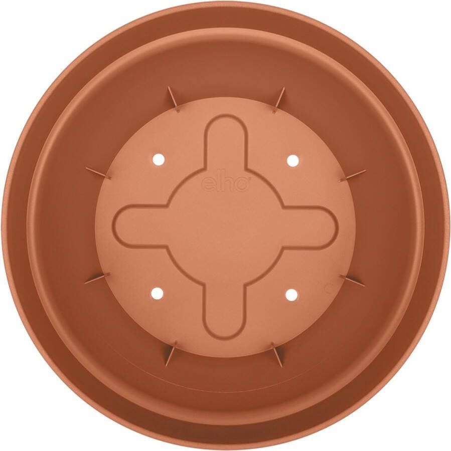 Elho Vibia Campana Schaal 34 Plantenschaal voor Buiten 100% Gerecycled Plastic Ø 33.9 x H 17.4 cm Bruin Terra