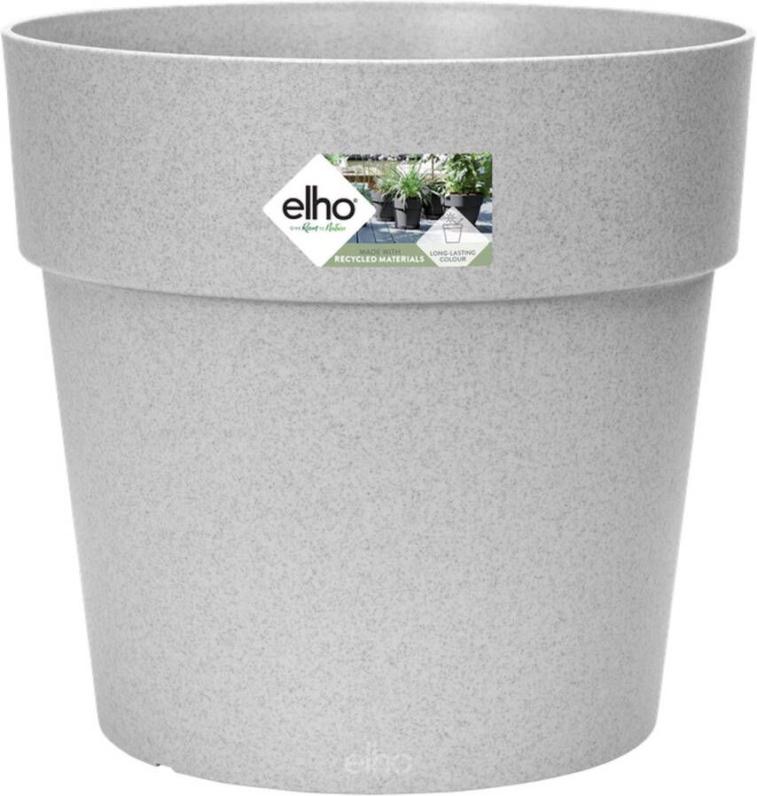 Elho Vibia Straight Rond 47 Grote Bloempot voor Buiten 100% Gerecycled Plastic Ø 47.0 x H 44.4 cm Living Concrete