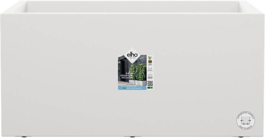Elho Vivo Next Lang 80 Plantenbak voor Binnen & Buiten Rechthoekig 100% Gerecycled Plastic Ø 78.0 x H 37.9 cm Wit Wit