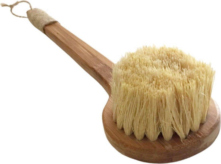 Elicious Body Brush Dry Brushing Badborstel Rugborstel Bamboe Vegan Handgemaakt 100% Natuurlijk Plasticvrij Duurzaam