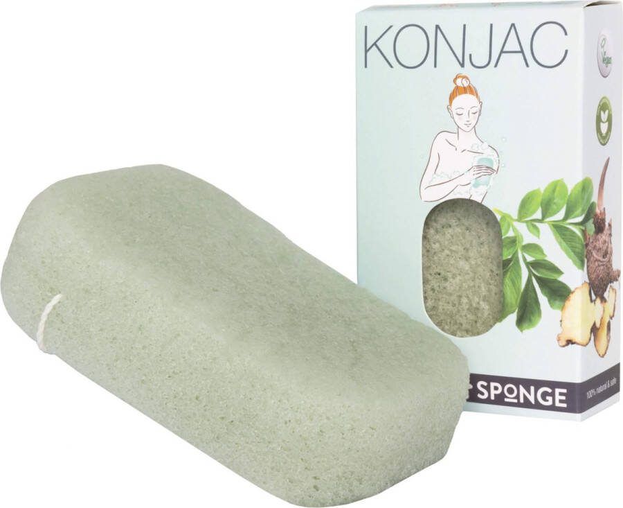 Elicious Konjac Spons Badspons Extra Dik Hydraterend Aloe Vera Droge Huid Douche Bad Huidreiniging Natuurlijk Plasticvrij Vegan Dierproefvrij