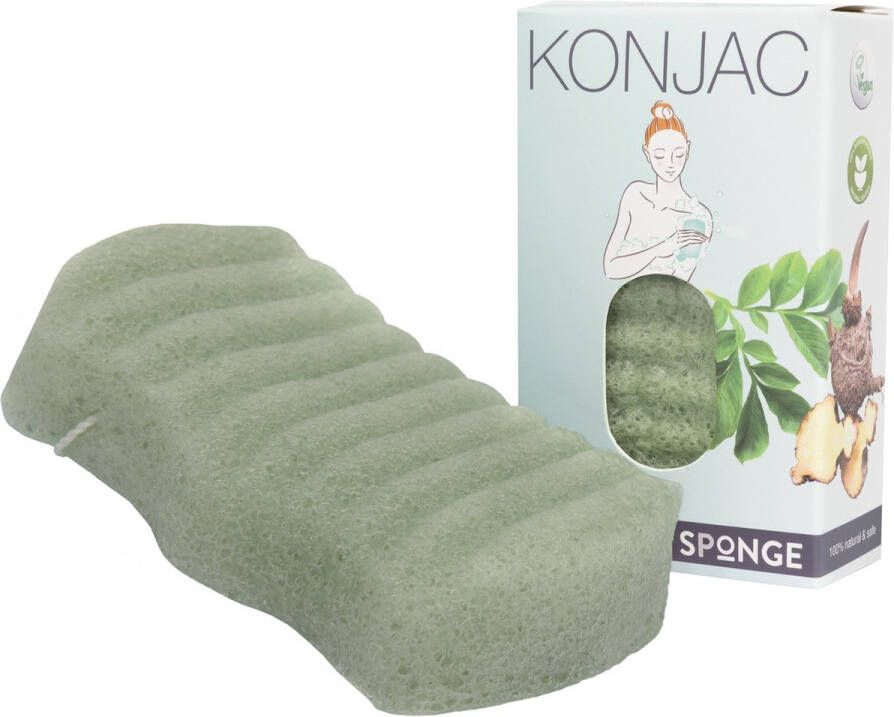 Elicious Konjac Spons Badspons Hydraterend Aloe Vera Droge Huid Douche Bad Huidreiniging Natuurlijk Plasticvrij Vegan Dierproefvrij