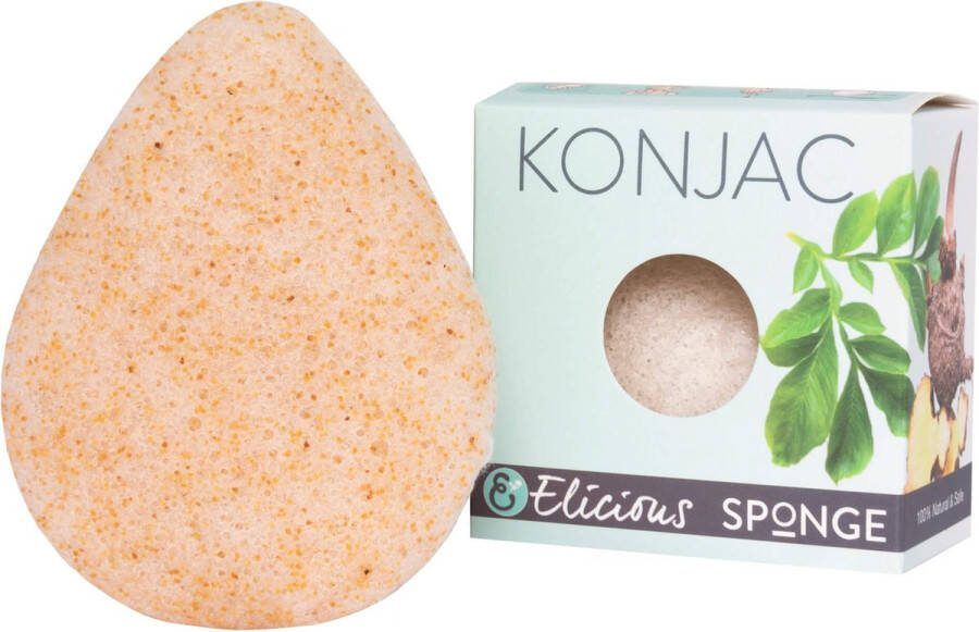 Elicious Konjac Spons Gezichtsspons Walnoot Zachte Peeling Gezichtsscrub -Gezichtsreiniging Natuurlijk Plasticvrij Vegan Dierproefvrij
