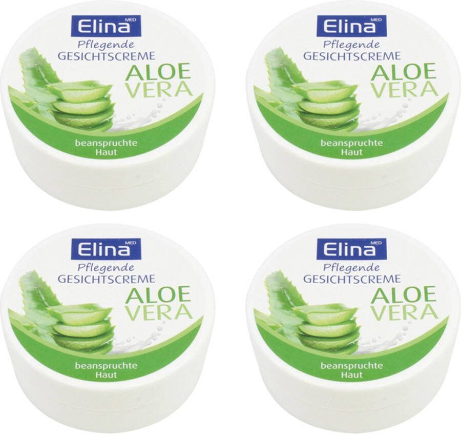 Elina 4 x Aloe Vera gezichtscrème 75ml handzaam reisformaat