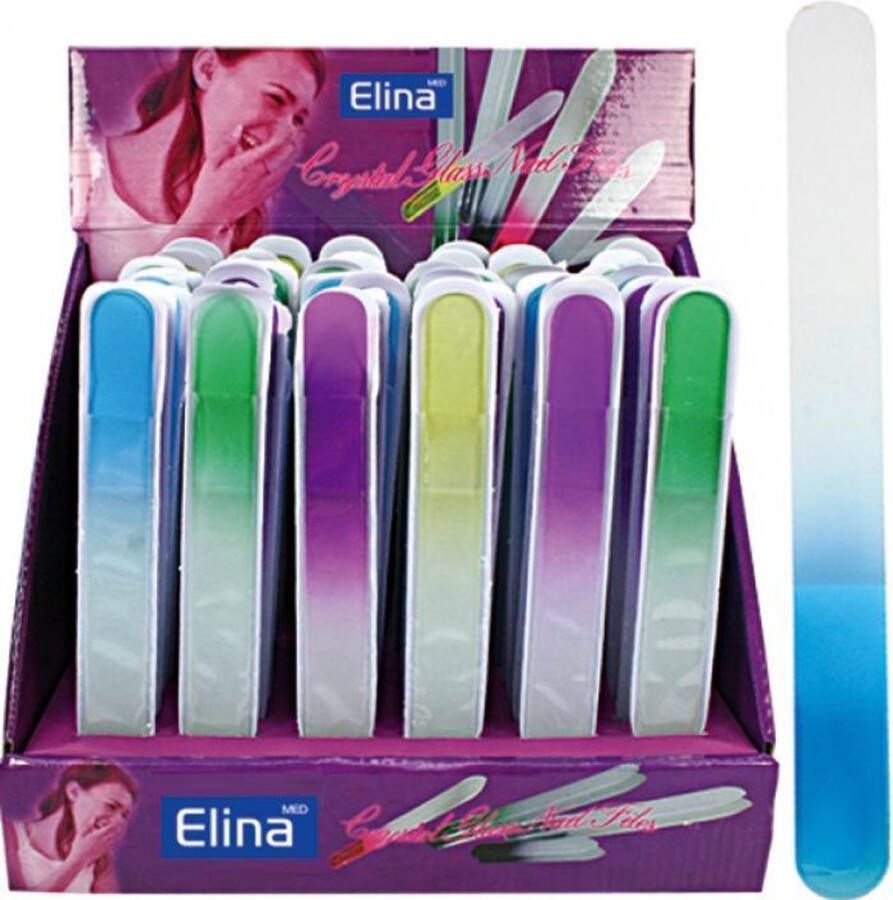 Elina Med Glasvijl Nagelvijl 19 5 cm lang kleuren Met hoesje Grove en Fijne kant Voordeelset 3 stuks