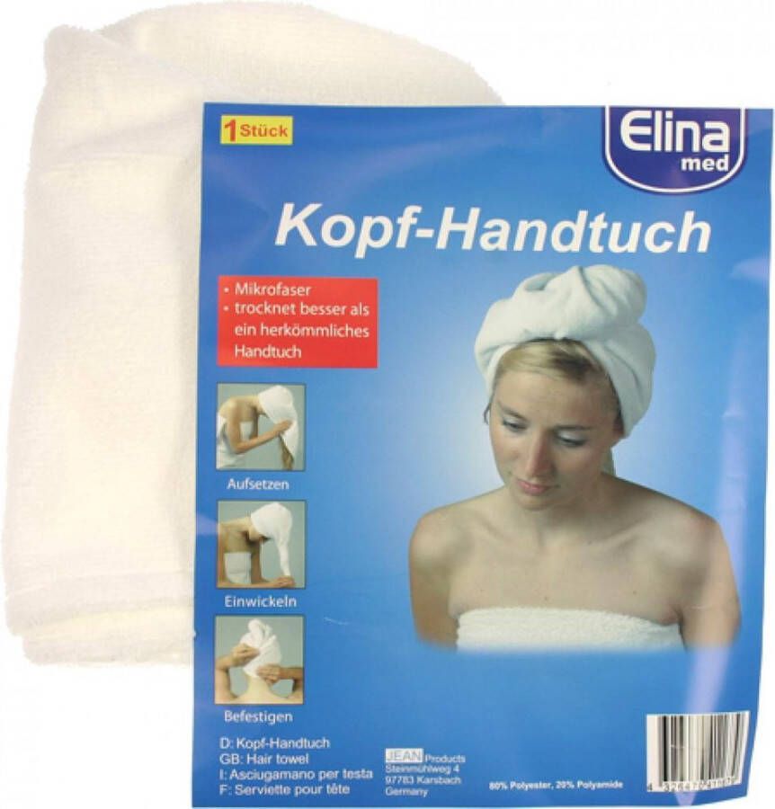 Elina Med Haardoek met knop Microvezel Quick Dry met knop wit sneldrogend hairtowel haarhanddoek haartulband