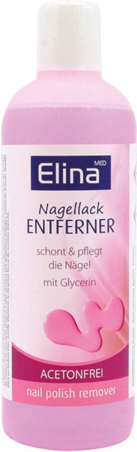 Elina Med Nagellakremover Elina 200ml verrijkt met glycerine acetonvrij-speciaal voor broze en gevoelige nagels