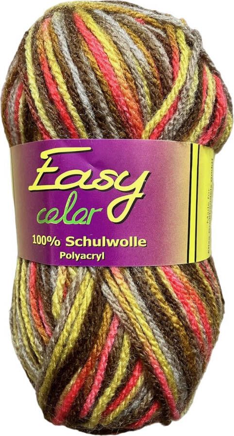 Elisa Easy Color Easy Color 3 bollen gemêleerd acryl garen (1353) in kleuren bruin oker