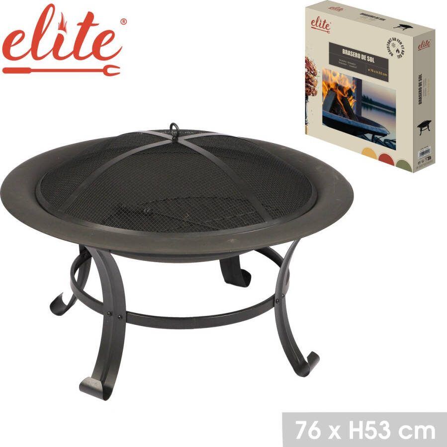 Elite Vuurschaal- BRAZIER OP VOETJES MET POOK EN DEKSEL DIAM 76CM X H53CM