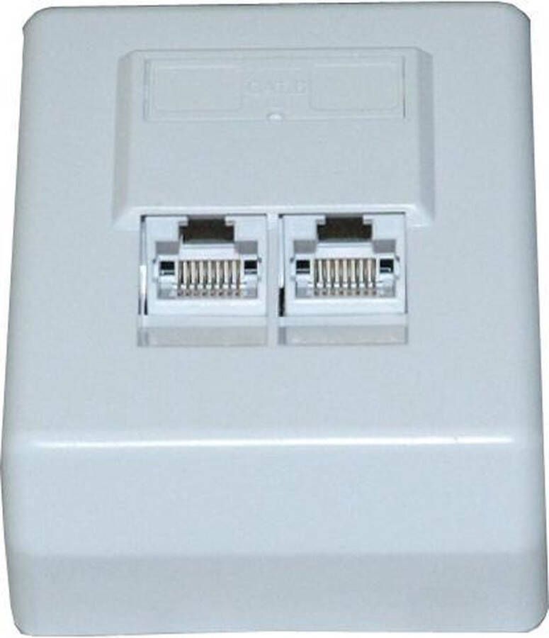 Elix Belgium Netwerk wandcontactdoos Dubbele vrouwelijke RJ45 IDC 110 Cat.6 niet afgeschermd -Opbouw