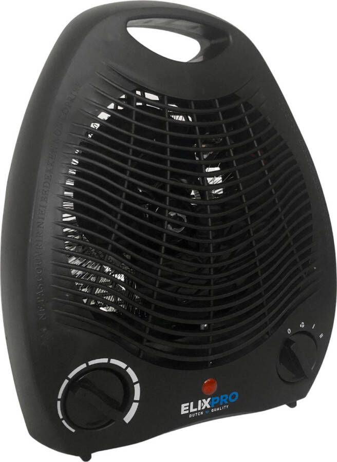 ElixPro Ventilatorkachel Elektrische kachel 2 warmtestanden 2000Watt- Zwart