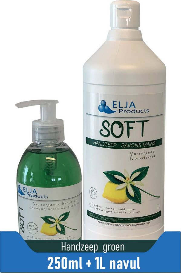 Elja Products Elja Handzeep groen 1L + 250ml Pouse Mousse