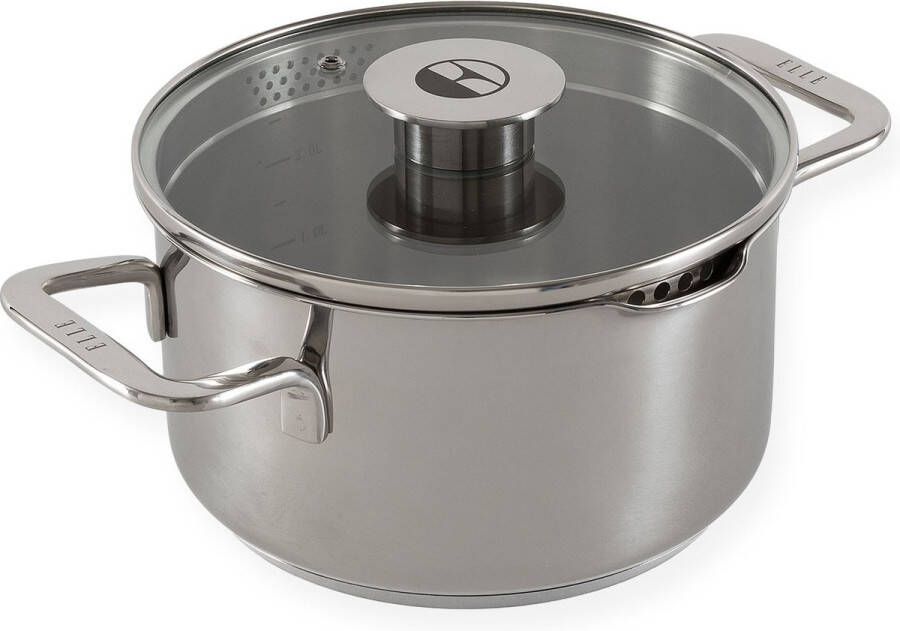 ELLE Gourmet Classique Kookpan met Deksel Ø 24 cm PFAS-vrije Kookpot inductie Geschikt voor alle warmtebronnen