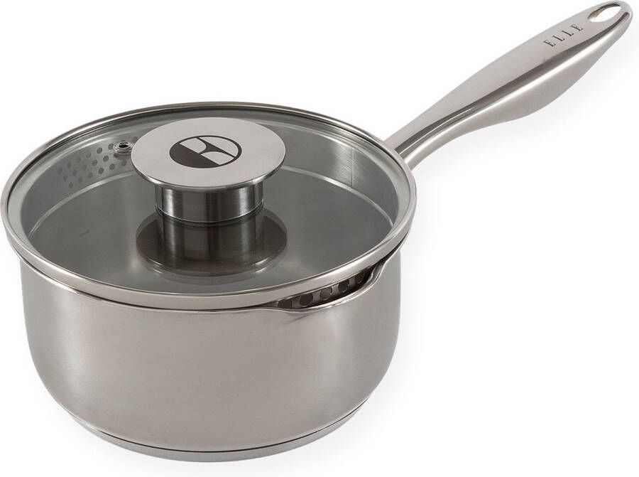 ELLE Gourmet Classique Sauspan met Deksel Ø 16cm PFAS-vrije steelpan inductie Geschikt voor alle warmtebronnen