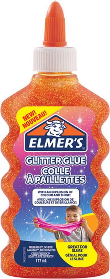 Elmer's Kinderlijm glitter 177ml oranje