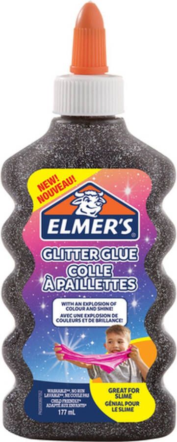 Elmer's Kinderlijm glitter 177ml zwart