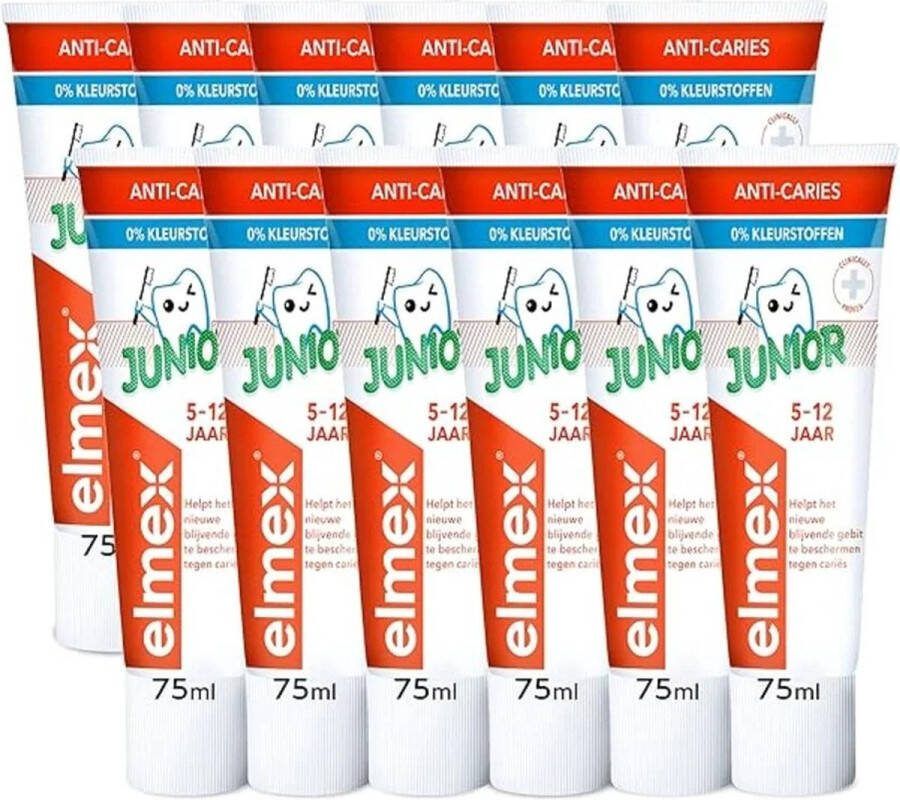 Elmex 12x Junior (5-12 Jaar) Gel-Tandpasta 75 ml