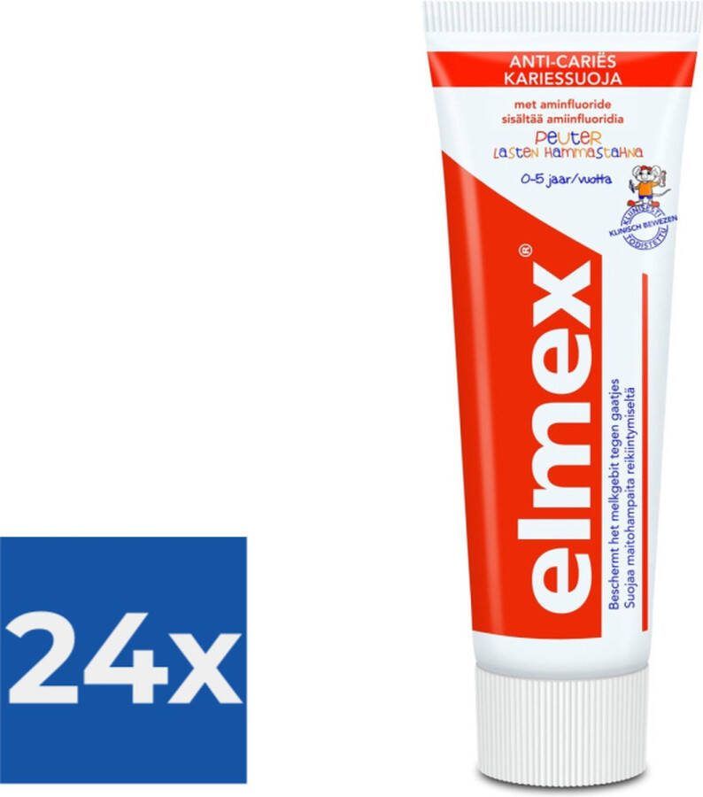 Elmex Anti-Cariës Peuter Tandpasta 75 ml Voordeelverpakking 24 stuks