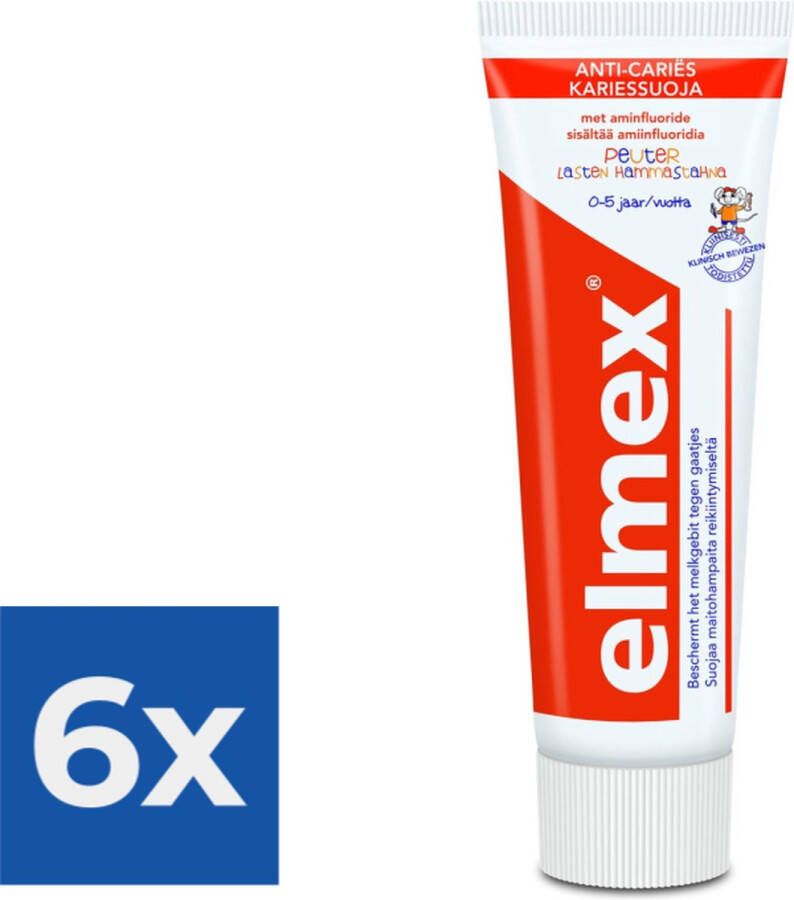 Elmex Anti-Cariës Peuter Tandpasta 75 ml Voordeelverpakking 6 stuks