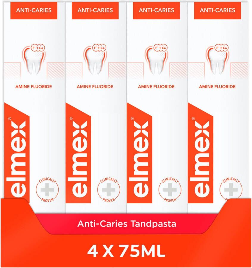 Elmex Anti Caries Tandpasta 4 x 75ml Voordeelverpakking