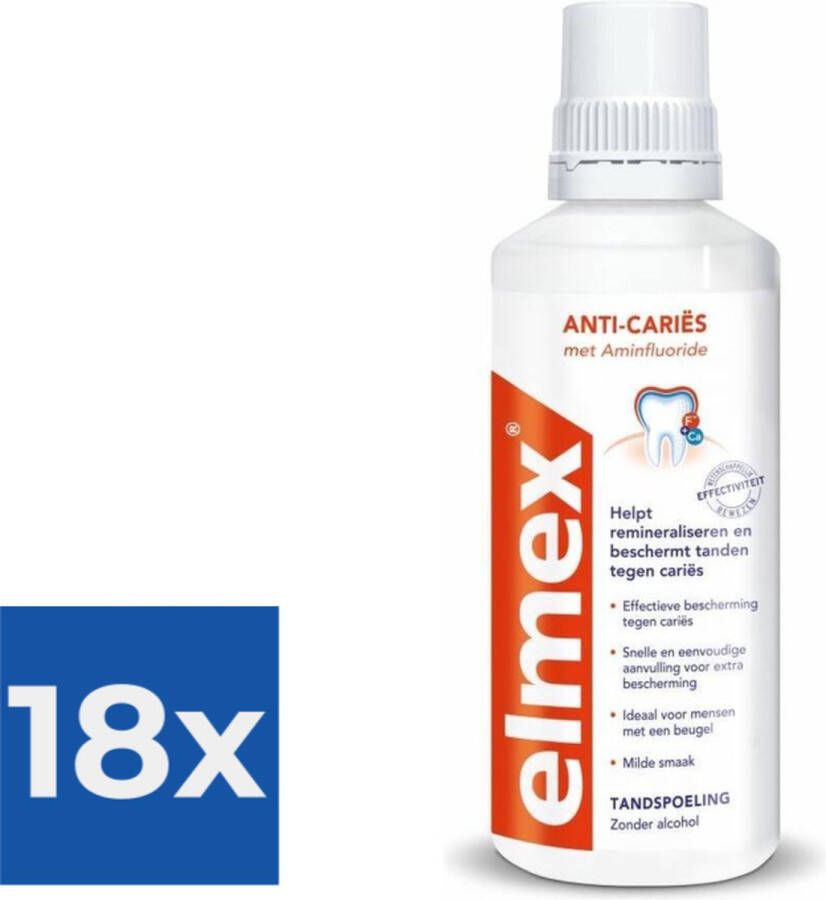 Elmex Anti-Cariës Tandspoeling 400 ml Voordeelverpakking 18 stuks