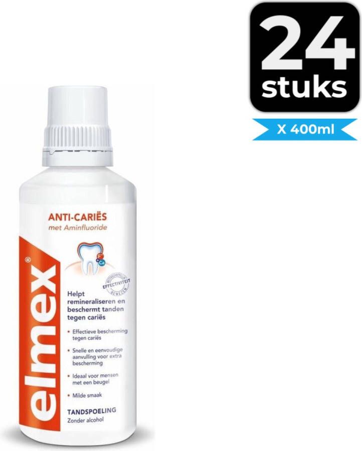 Elmex Anti-Cariës Tandspoeling 400 ml Voordeelverpakking 24 stuks