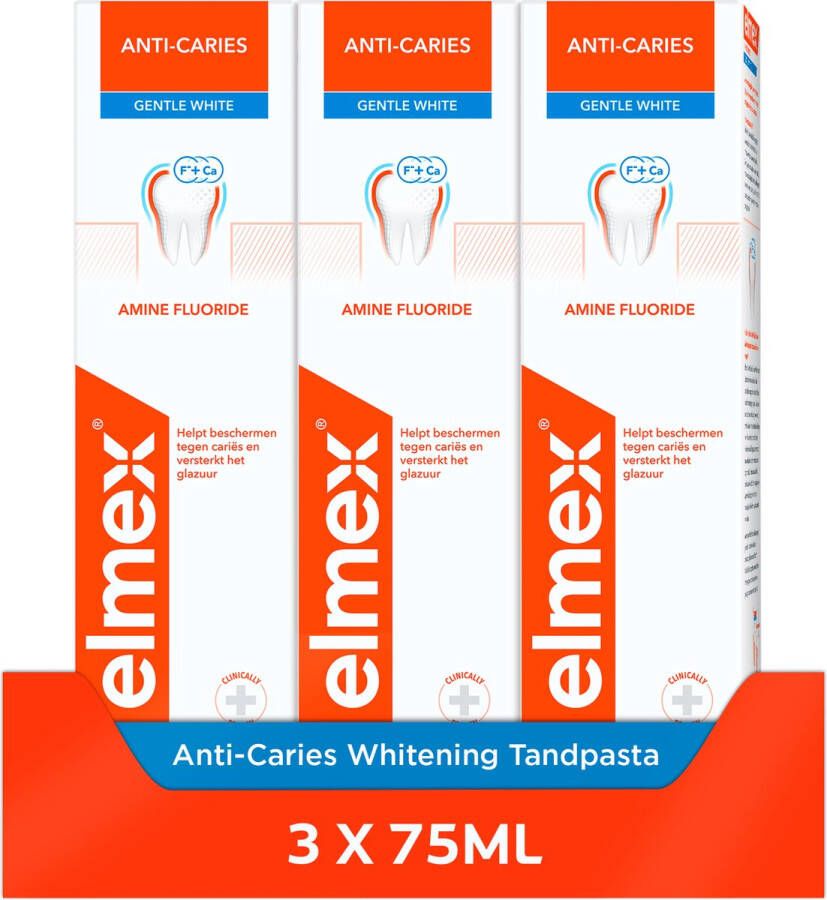 Elmex Anti-Cariës Whitening Tandpasta 3 x 75ml Voordeelverpakking