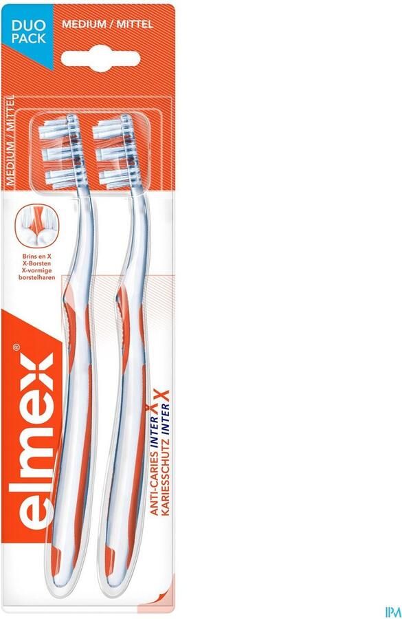 Elmex Anti-Cariës Tandenborstel Medium 2 stuks