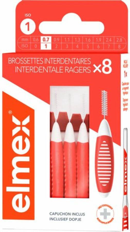 Elmex Interdentale Ragers 0 7 mm Oranje ISO 8 stuks