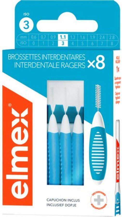 Elmex Interdentale Ragers 1 mm Blauw ISO 8 stuks