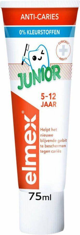 Elmex Junior 5-12 jaar Kindertandpasta 6 x 75ml Voor Kinderen 5-12 jaar Voordeelverpakking