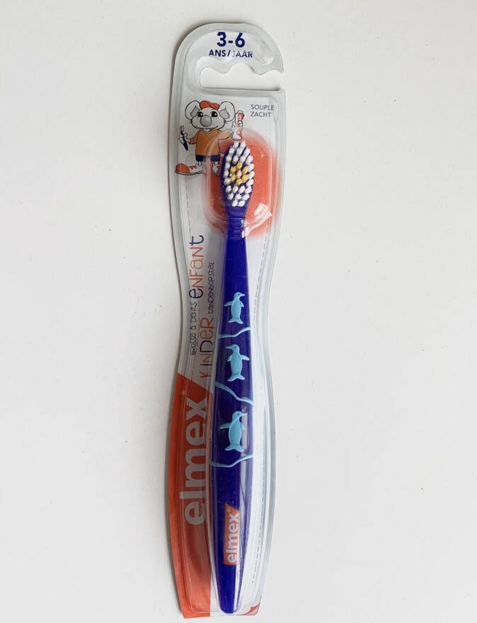 Elmex leertandenborstel Geel (0 tot 3 jaar) Zacht 3 stuks met tandpasta