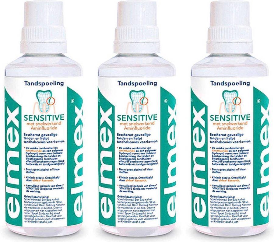 Elmex Mondwater – Sensitive Elmex Sensitive Mondwater Tandspoeling Voordeelverpakking 3 x 400 ml