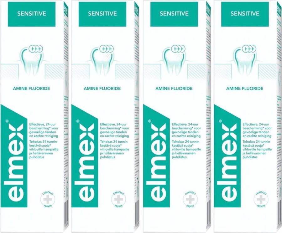 Elmex Sensitive Tandpasta 4 x 75ml Voor Gevoelige Tanden Voordeelverpakking