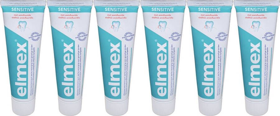 Elmex Sensitive Tandpasta | 12 x tube 75ml | Tandpasta voor gevoelige tanden