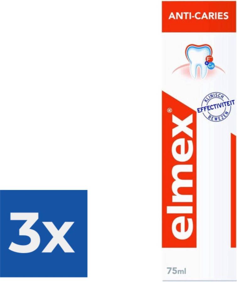 Elmex Tandpasta Anti-Caries 75 ml Voordeelverpakking 3 stuks