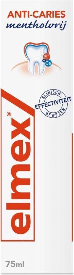 Elmex Tandpasta anti cariës mentholvrij Bescherming Tegen Gaatjes 75ml