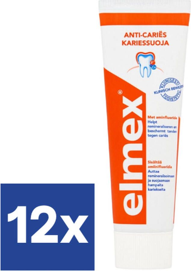 Elmex Tandpasta Anti-Cariës met Aminfluoride Tandpasta 12 x 75 ml