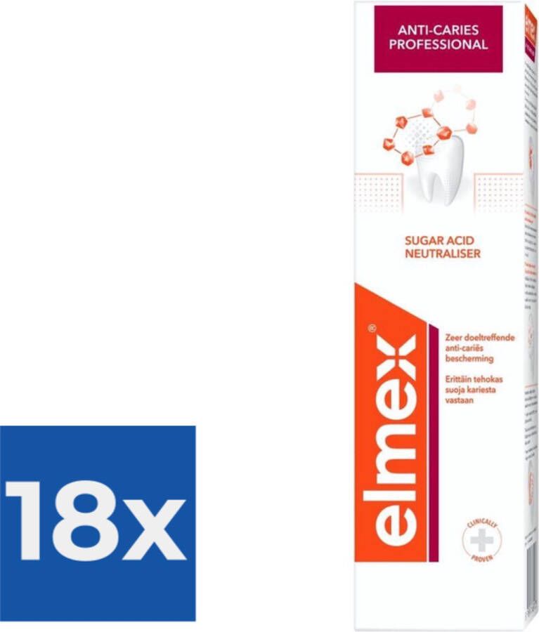 Elmex Tandpasta Anti-Cariës Professional 75 ml Voordeelverpakking 18 stuks