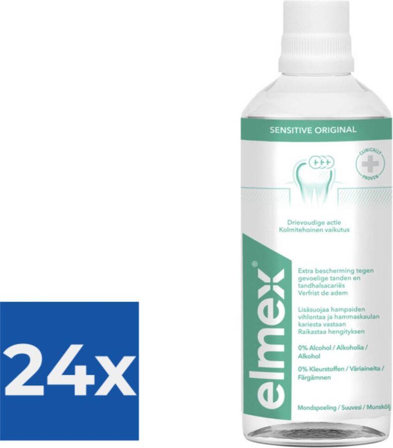 Elmex Tandspoeling Sensitive 400 ml Voordeelverpakking 24 stuks